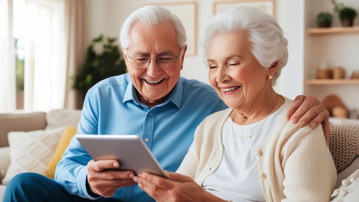 Senioren mit Tablet